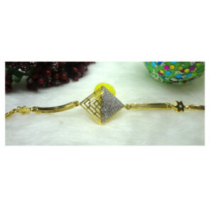 916 GOLD CZ DIAMOND PYRAMID SHAPE LADIES BRACELET