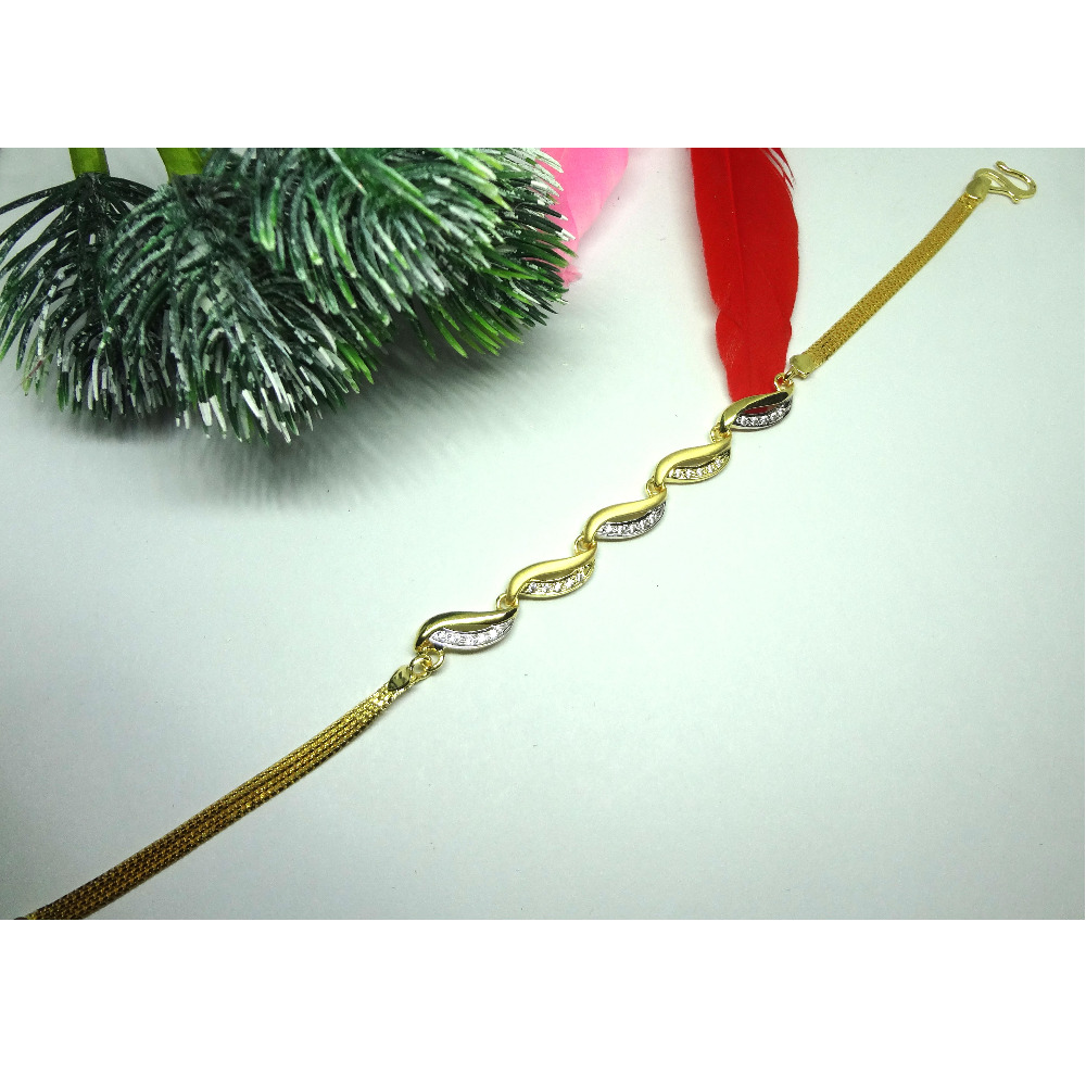 916 cz diamond gold bracelet
