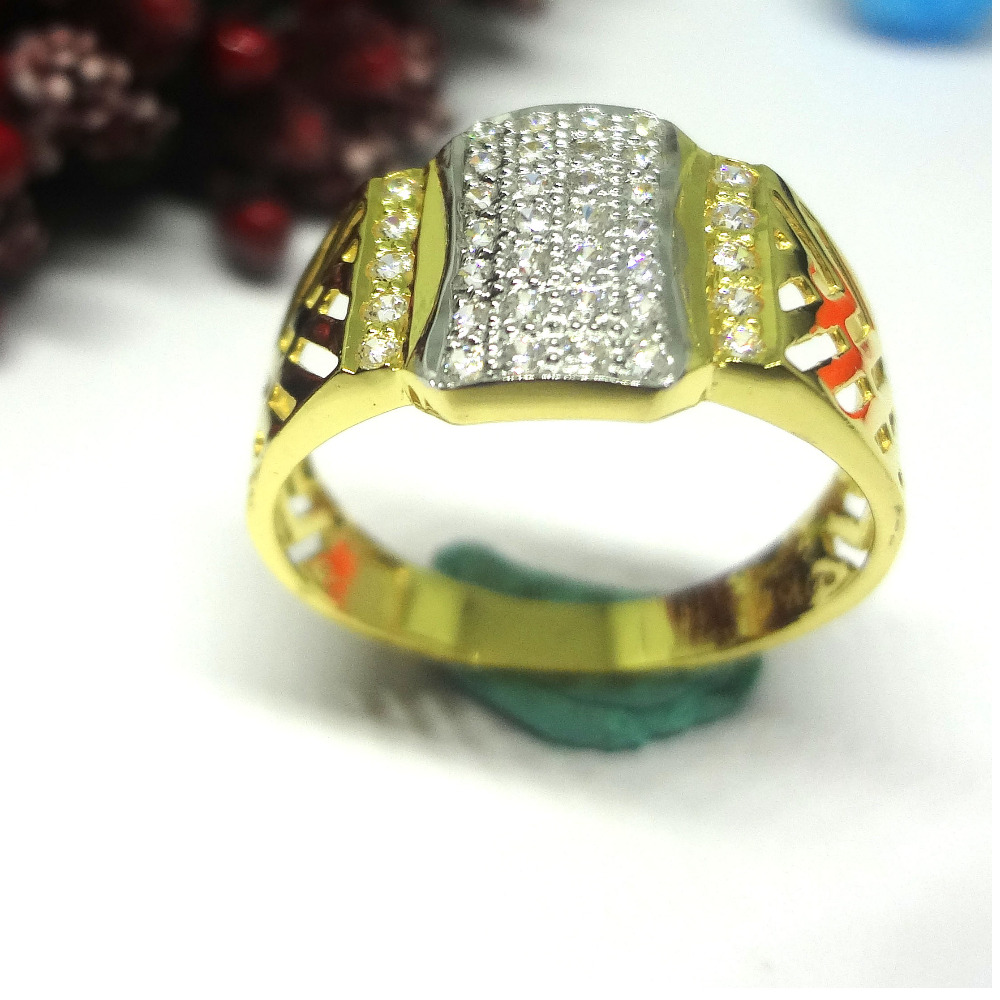 916 cz gold diamond ring