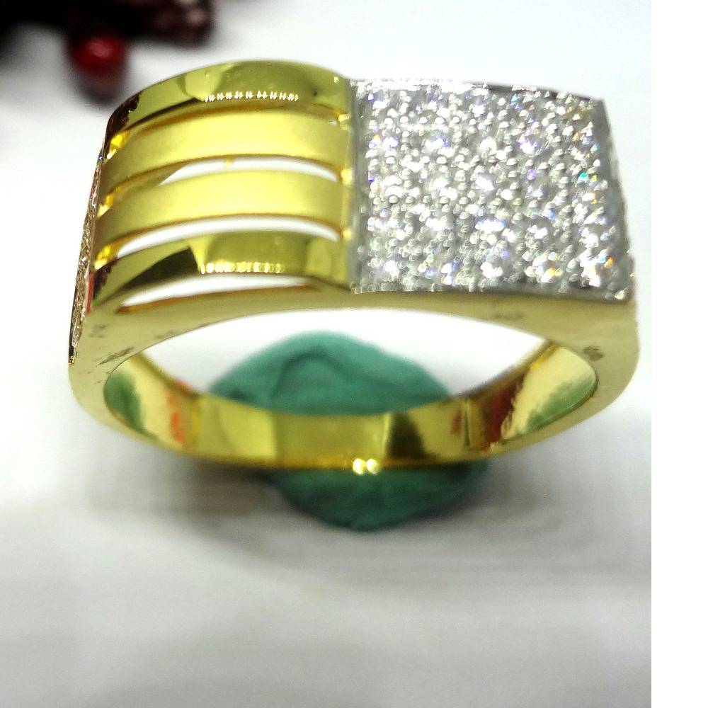 916 gold cz diamond amazing gents ring