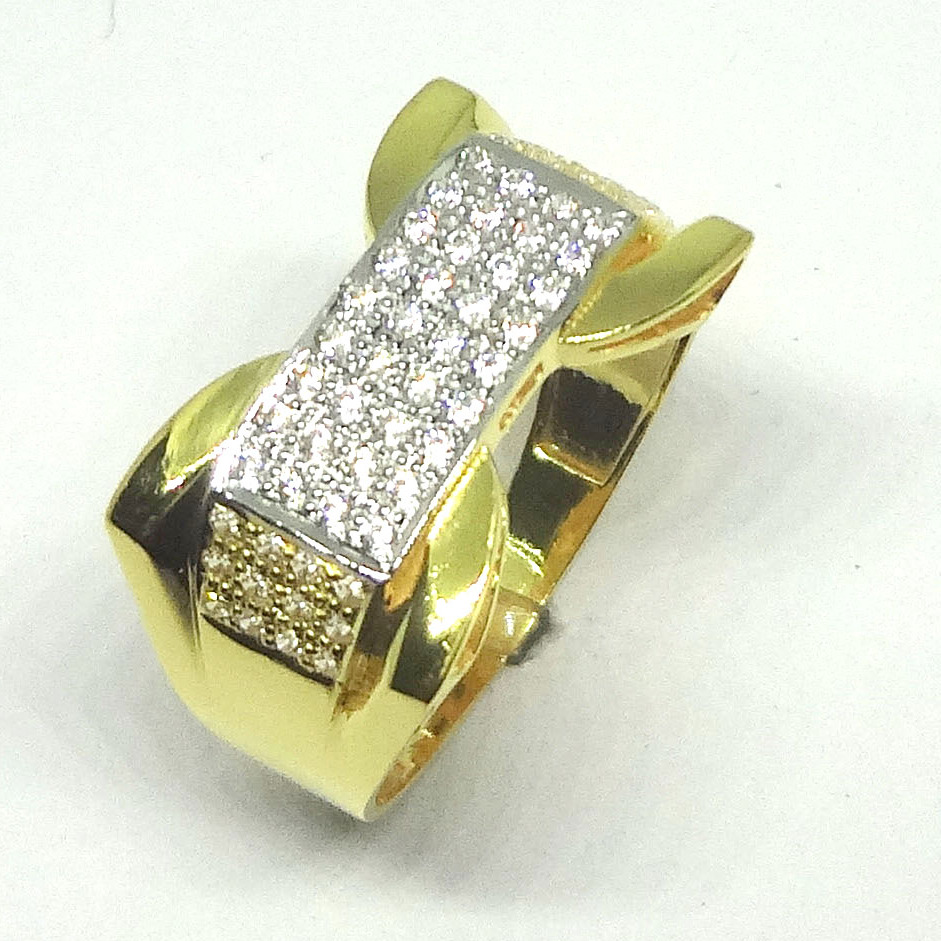 916 gold cz diamond gold fancy gents ring