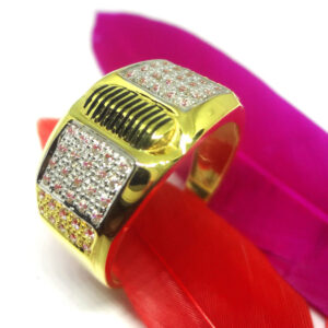 916 gold cz diamond adorable  gents ring