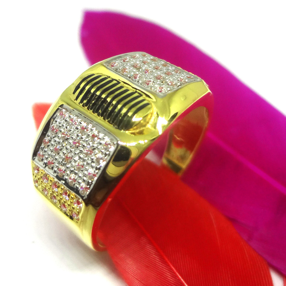 916 gold cz diamond adorable  gents ring