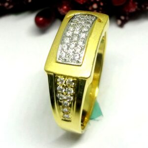 916 GOLD CZ DIAMOND STYLISH GENTS RING