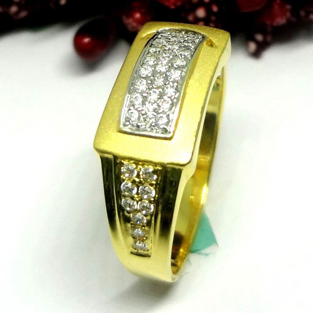 916 GOLD CZ DIAMOND STYLISH GENTS RING