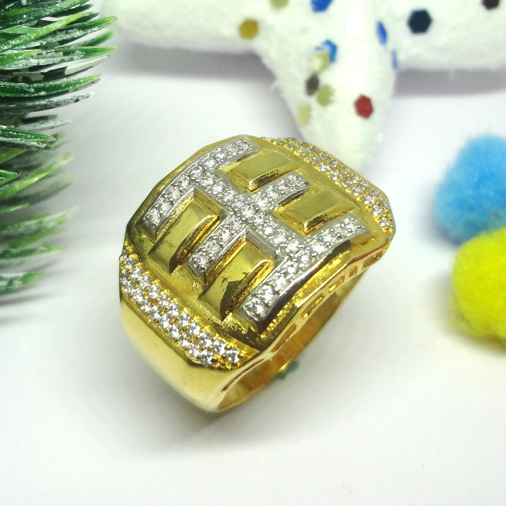 916 cz gold diamond ring