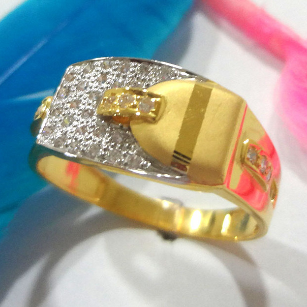916 cz gold diamond ring