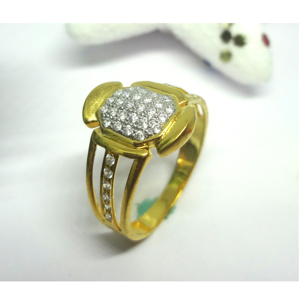 916 cz gold diamond ring