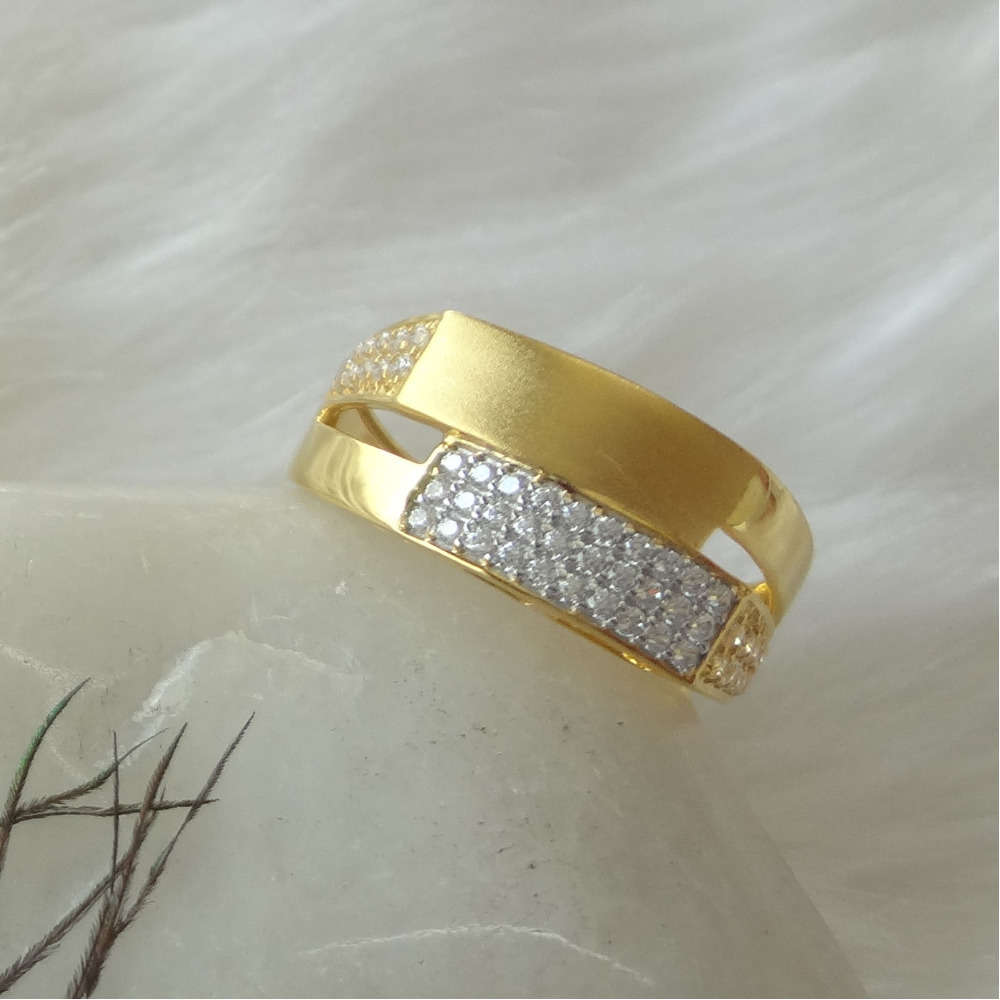 Gold gents rings 916 cz diamond jewelry