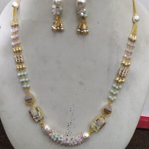 916 gold White Pearl Necklaec Set