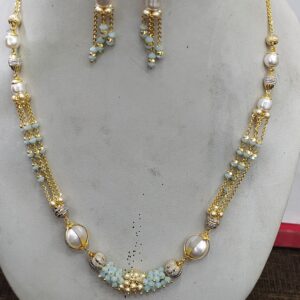 22k Gold With Pearl Necklace Set