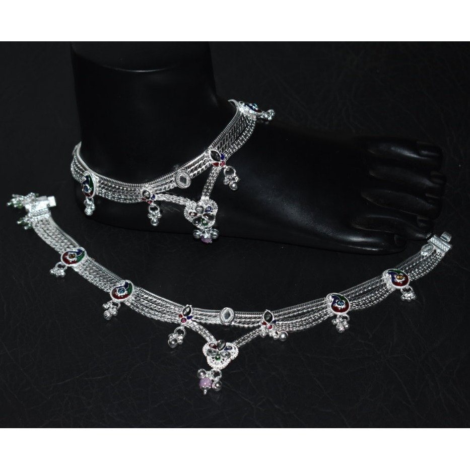 Fancy Silver Payal - Image 4