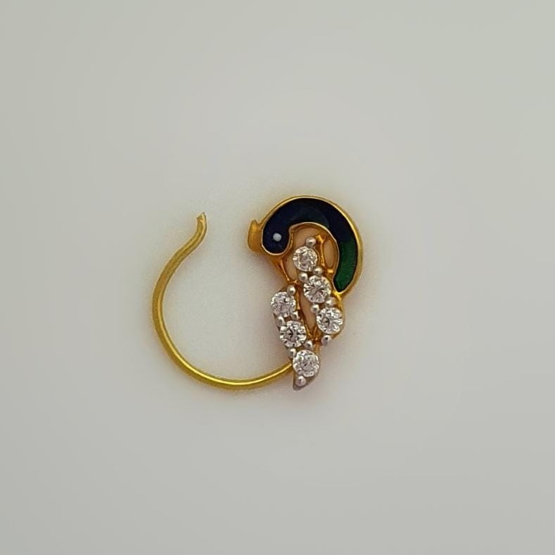 22KT Gold Fancy Peacock Design Nosepin