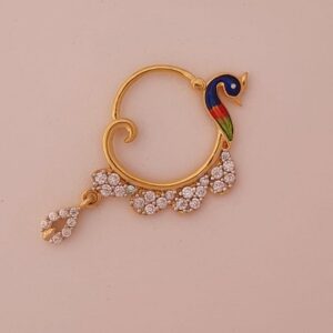 916 Gold CZ Peacock Design Nosepin