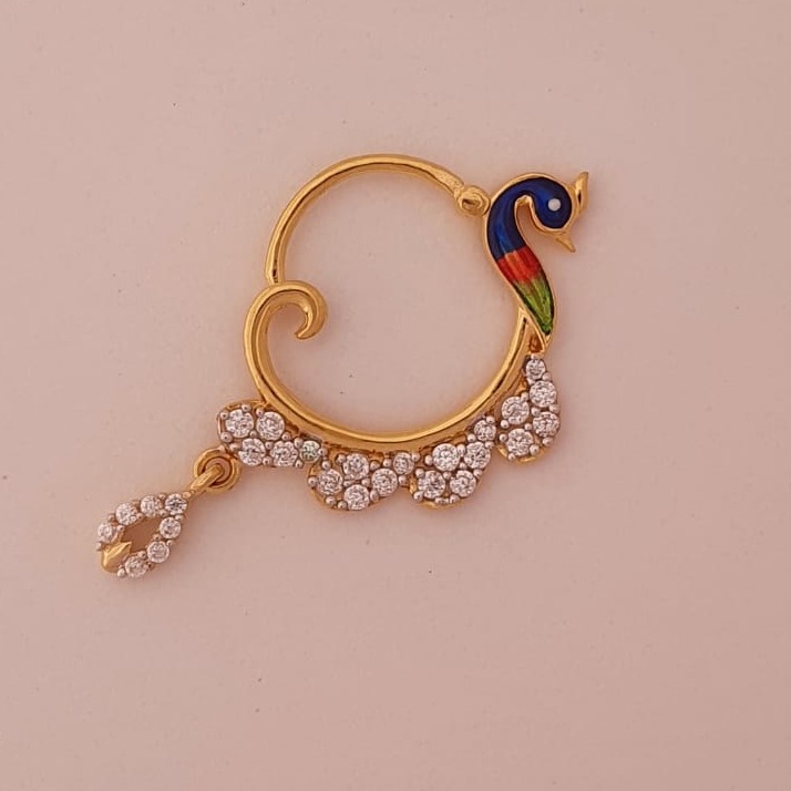 916 Gold CZ Peacock Design Nosepin