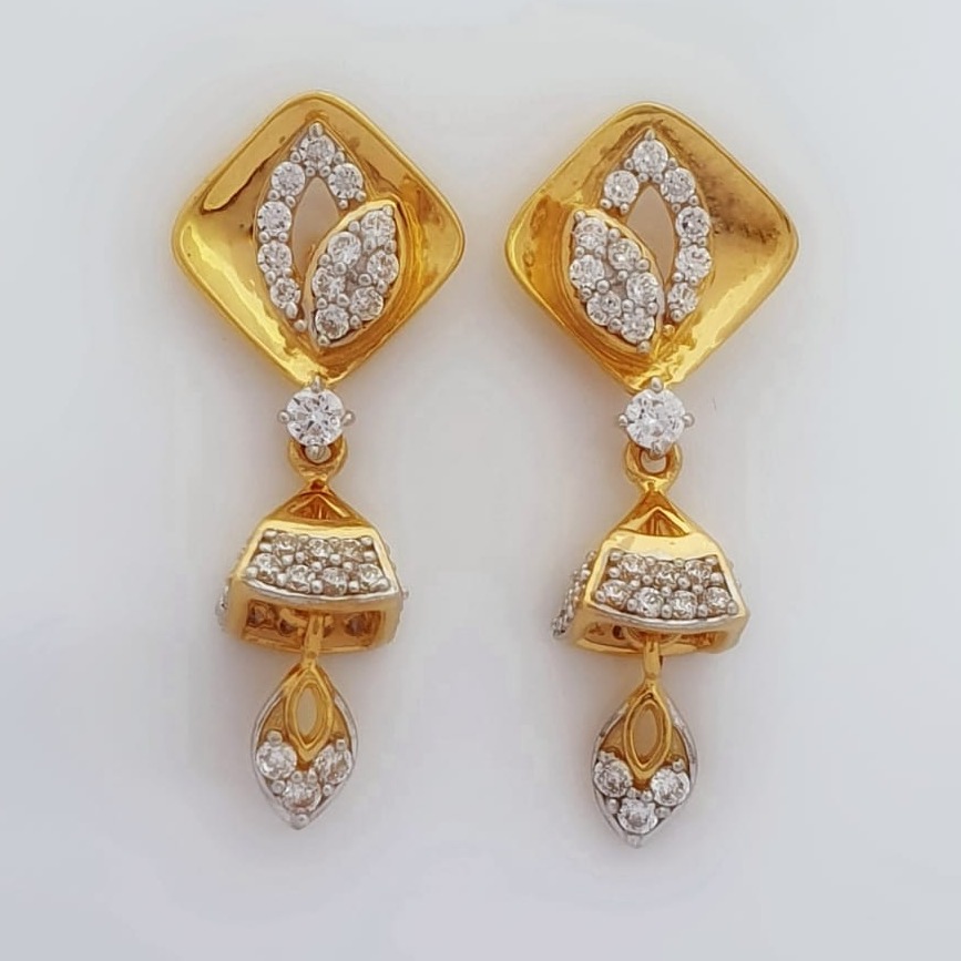 22KT Gold CZ Latkan Earring