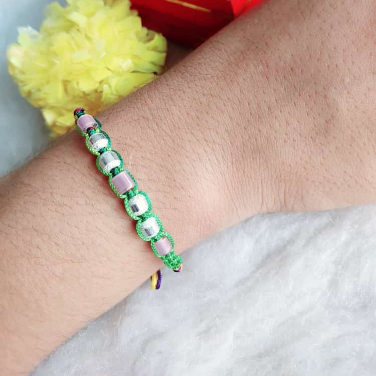 925 Silver Beads Thread Rakhi