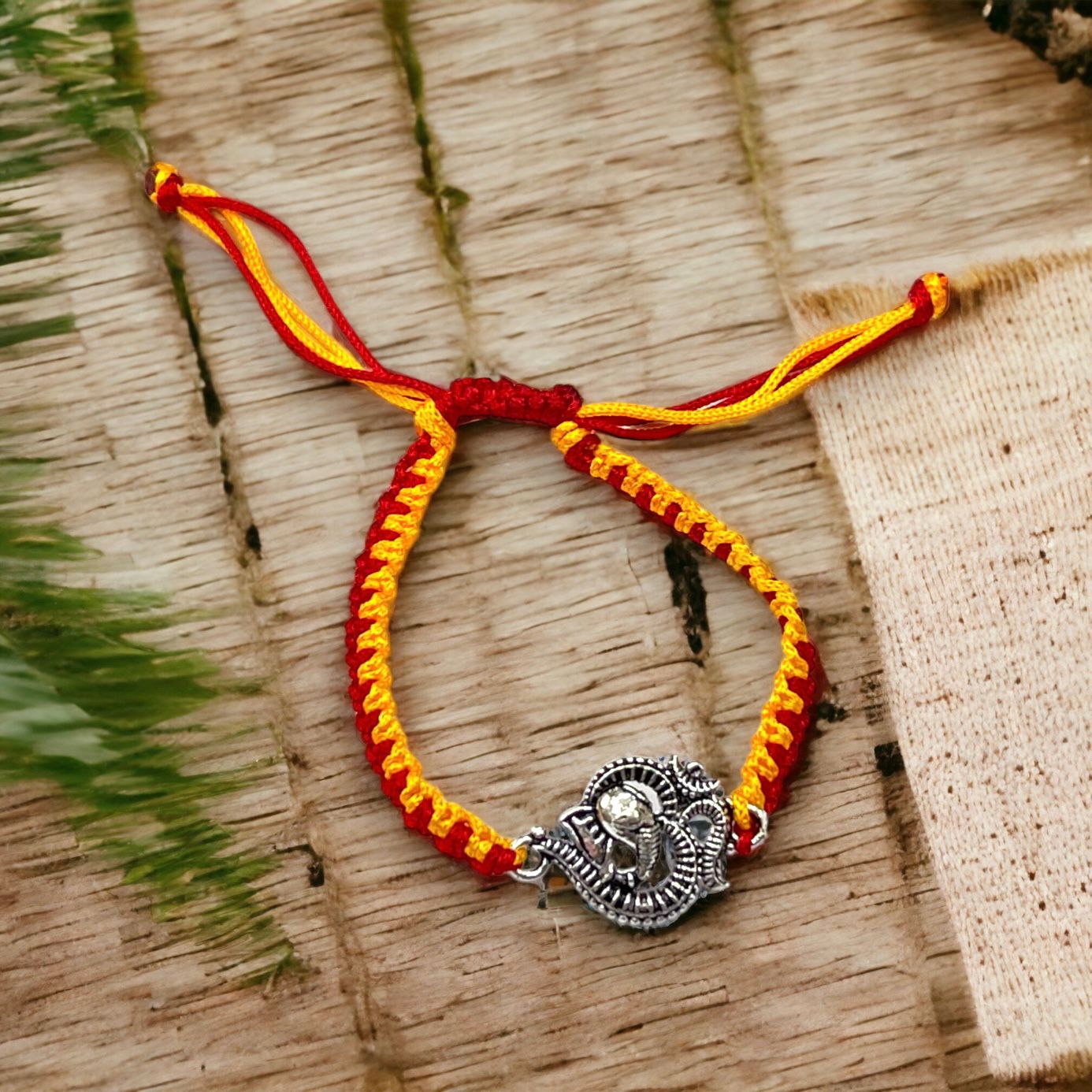 925 Silver Om Design Thread Rakhi