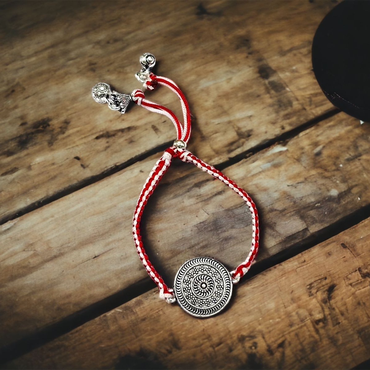 925 Silver Antique Round Shape Rakhi