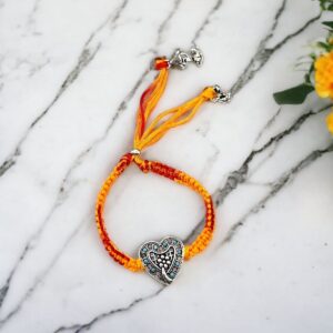925 Silver Heart Shape Antique Bhabhi Rakhi