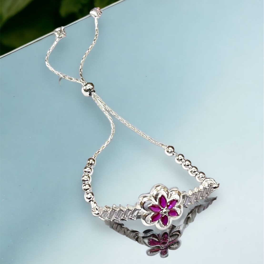 925 Silver Flower Design Bracelet