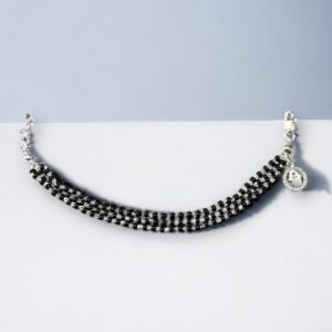 925 Silver Designer Black Moti Bracelet