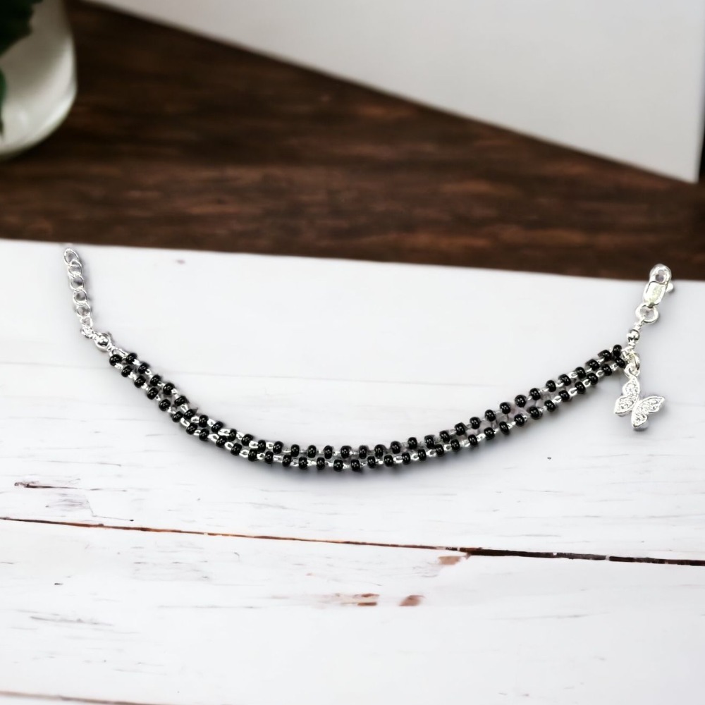 925 Silver Butterfly Design Mangalsutra Bracelet