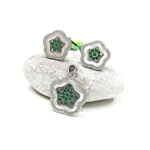 Silver Star Shape Pendant Set