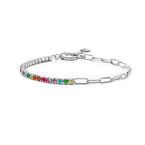 925 Silver Multi Color Stone Bracelet