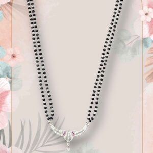 925 Silver Micro Diamond Double Line Mangalsutra