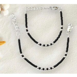 925 silver black moti kids nazariya