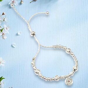 925 silver flower design micro bracelet