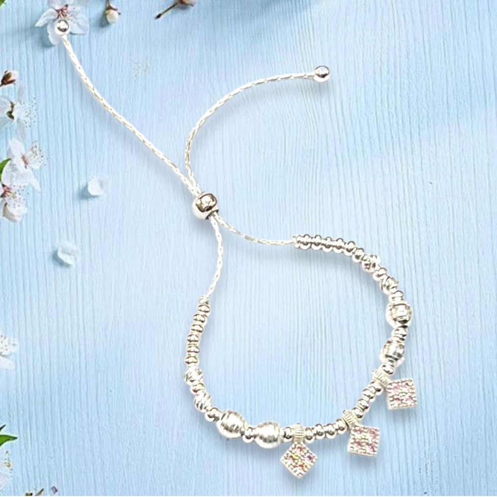 925 silver fancy micro ajustable bracelet