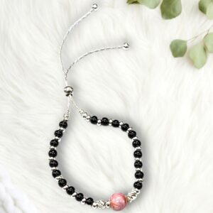 925 silver black moti bracelet