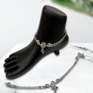 925 Silver Antique Oxidised Payal