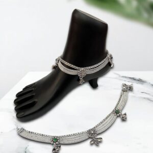 925 Silver Oxidised Brooch Payal