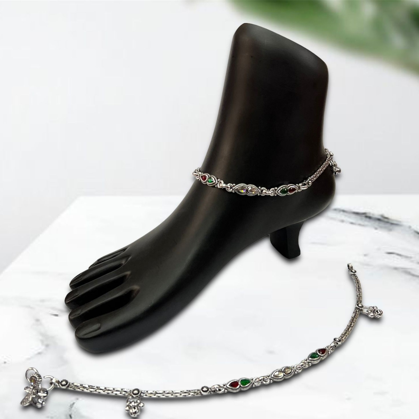 925 Silver Fully Oxidised Payal