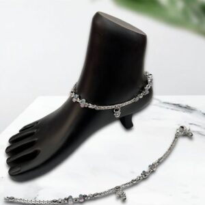 925 Silver Studded Oxidised Payal
