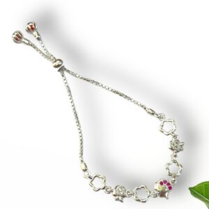 925 Silver Apple Design Adjustable Bracelet