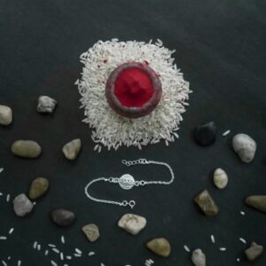 Silver Attractive Floral Rakhi