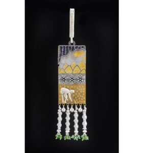 Silver sparkling antique waist keychain