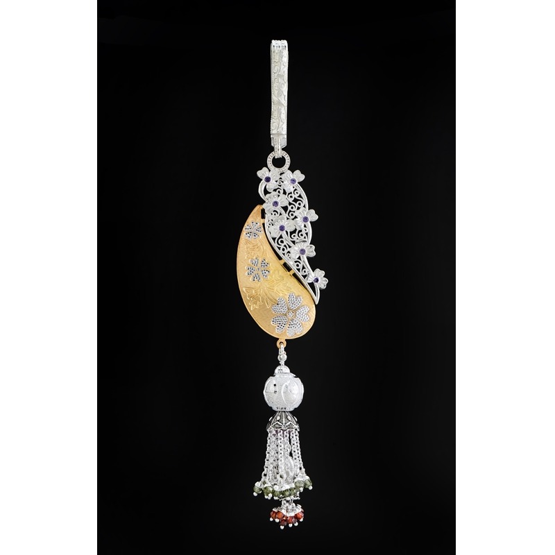 Silver classy antique waist keychain