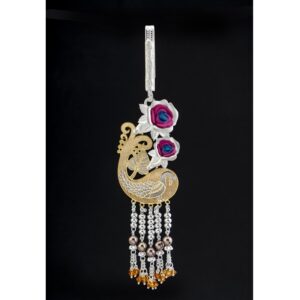 Silver stylish antique waist keychain
