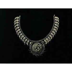 92.5 Sterling Silver Half Oxodize Milan Chain Necklace Ms-3952