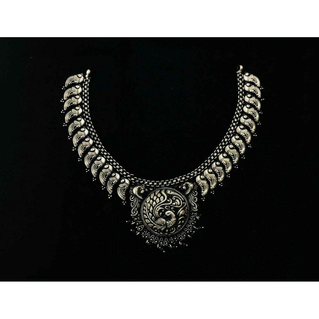 92.5 Sterling Silver Half Oxodize Milan Chain Necklace Ms-3952