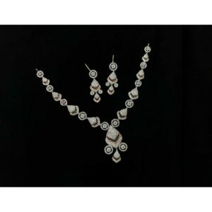 92.5 Sterling Silver Fancy Necklace Set Ms-3929