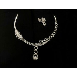 92.5 Sterling Silver 2(Two) Type Mix Dezine Half Micro Necklace Set Ms-3922