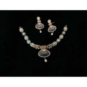 92.5 Sterling Silver Colourfull Mina Necklace Set Ms-3919