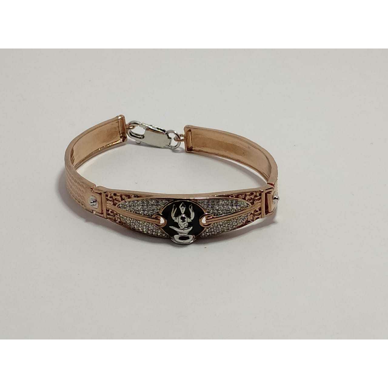 92.5 Sterling Silver Rose Gold Adjustable Kada Ms-3893