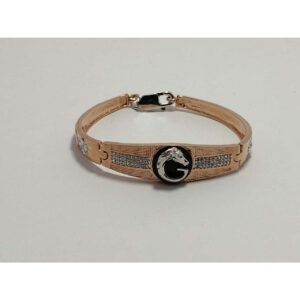 92.5 Sterling Silver Rose Gold G Shape Kada Ms-3892